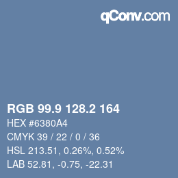 Color code: RGB 99.9 128.2 164 | qconv.com