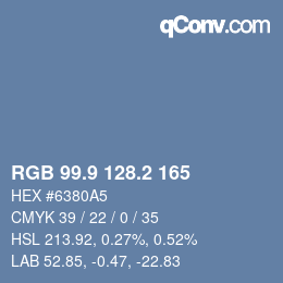 Color code: RGB 99.9 128.2 165 | qconv.com