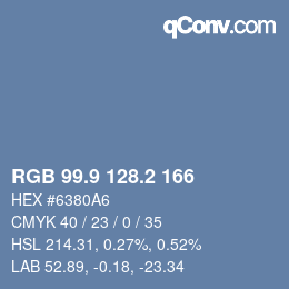 Color code: RGB 99.9 128.2 166 | qconv.com