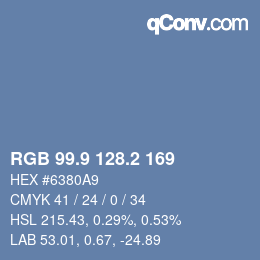 Color code: RGB 99.9 128.2 169 | qconv.com