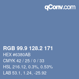 Color code: RGB 99.9 128.2 171 | qconv.com