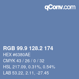 Color code: RGB 99.9 128.2 174 | qconv.com
