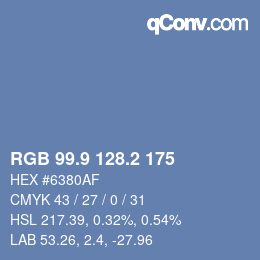 Color code: RGB 99.9 128.2 175 | qconv.com