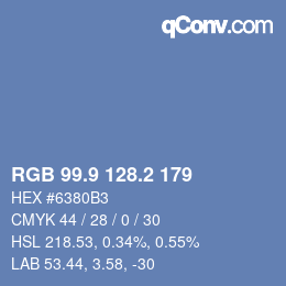 Color code: RGB 99.9 128.2 179 | qconv.com