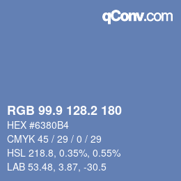 Color code: RGB 99.9 128.2 180 | qconv.com