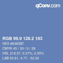 Color code: RGB 99.9 128.2 183 | qconv.com