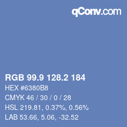Color code: RGB 99.9 128.2 184 | qconv.com