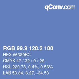Color code: RGB 99.9 128.2 188 | qconv.com