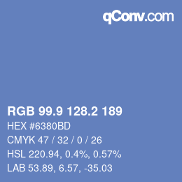Color code: RGB 99.9 128.2 189 | qconv.com