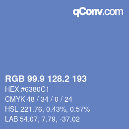 Color code: RGB 99.9 128.2 193 | qconv.com