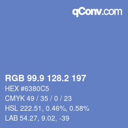 Color code: RGB 99.9 128.2 197 | qconv.com