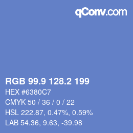 Farbcode: RGB 99.9 128.2 199 | qconv.com