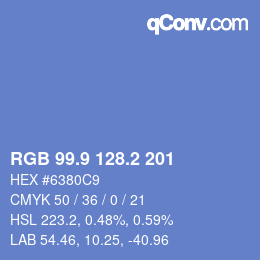 Color code: RGB 99.9 128.2 201 | qconv.com