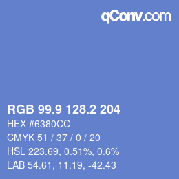 カラーコード: RGB 99.9 128.2 204 | qconv.com