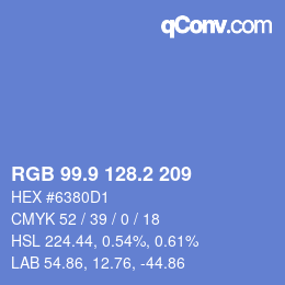 カラーコード: RGB 99.9 128.2 209 | qconv.com