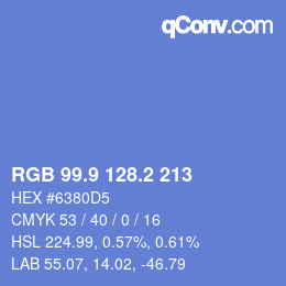 Color code: RGB 99.9 128.2 213 | qconv.com