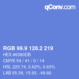 Color code: RGB 99.9 128.2 219 | qconv.com