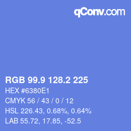 カラーコード: RGB 99.9 128.2 225 | qconv.com