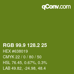 カラーコード: RGB 99.9 128.2 25 | qconv.com