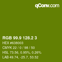 カラーコード: RGB 99.9 128.2 3 | qconv.com