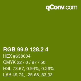 カラーコード: RGB 99.9 128.2 4 | qconv.com