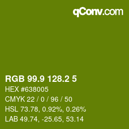カラーコード: RGB 99.9 128.2 5 | qconv.com