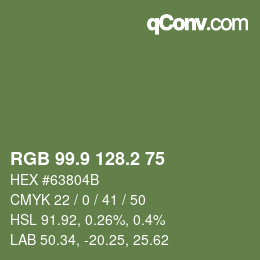 カラーコード: RGB 99.9 128.2 75 | qconv.com