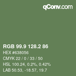 Color code: RGB 99.9 128.2 86 | qconv.com