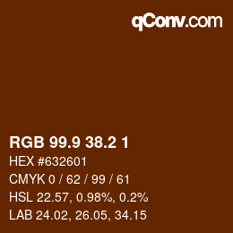 カラーコード: RGB 99.9 38.2 1 | qconv.com