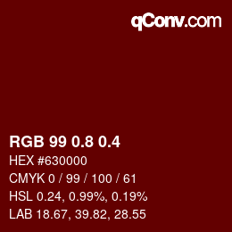 カラーコード: RGB 99 0.8 0.4 | qconv.com