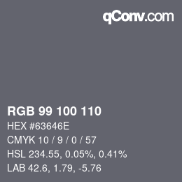 Code couleur: RGB 99 100 110 | qconv.com