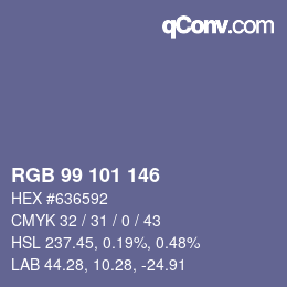 Código de color: RGB 99 101 146 | qconv.com