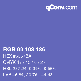 Color code: RGB 99 103 186 | qconv.com