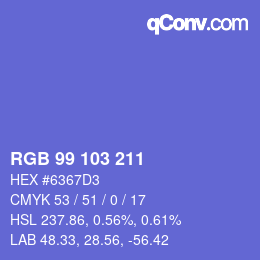 Color code: RGB 99 103 211 | qconv.com