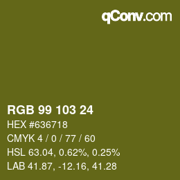 Color code: RGB 99 103 24 | qconv.com