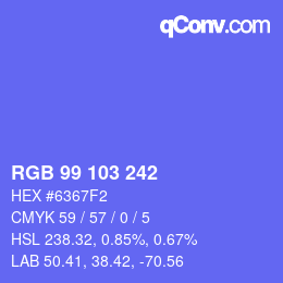 Color code: RGB 99 103 242 | qconv.com