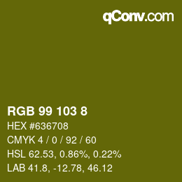 Color code: RGB 99 103 8 | qconv.com
