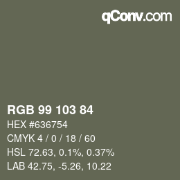 Color code: RGB 99 103 84 | qconv.com