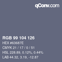 颜色代码: RGB 99 104 126 | qconv.com