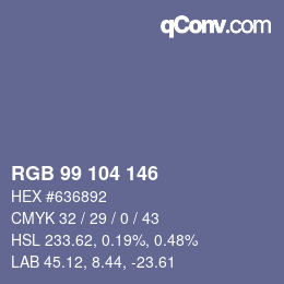 Farbcode: RGB 99 104 146 | qconv.com