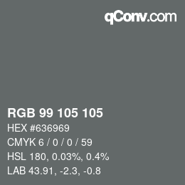 颜色代码: RGB 99 105 105 | qconv.com