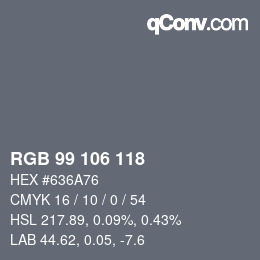 Color code: RGB 99 106 118 | qconv.com