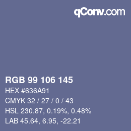 Color code: RGB 99 106 145 | qconv.com