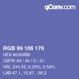 カラーコード: RGB 99 106 176 | qconv.com