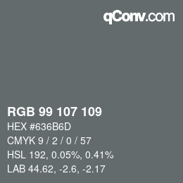 Code couleur: RGB 99 107 109 | qconv.com