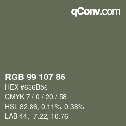カラーコード: RGB 99 107 86 | qconv.com