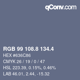 カラーコード: RGB 99 108.8 134.4 | qconv.com