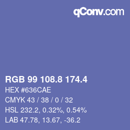 カラーコード: RGB 99 108.8 174.4 | qconv.com