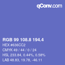 カラーコード: RGB 99 108.8 194.4 | qconv.com