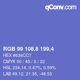 カラーコード: RGB 99 108.8 199.4 | qconv.com